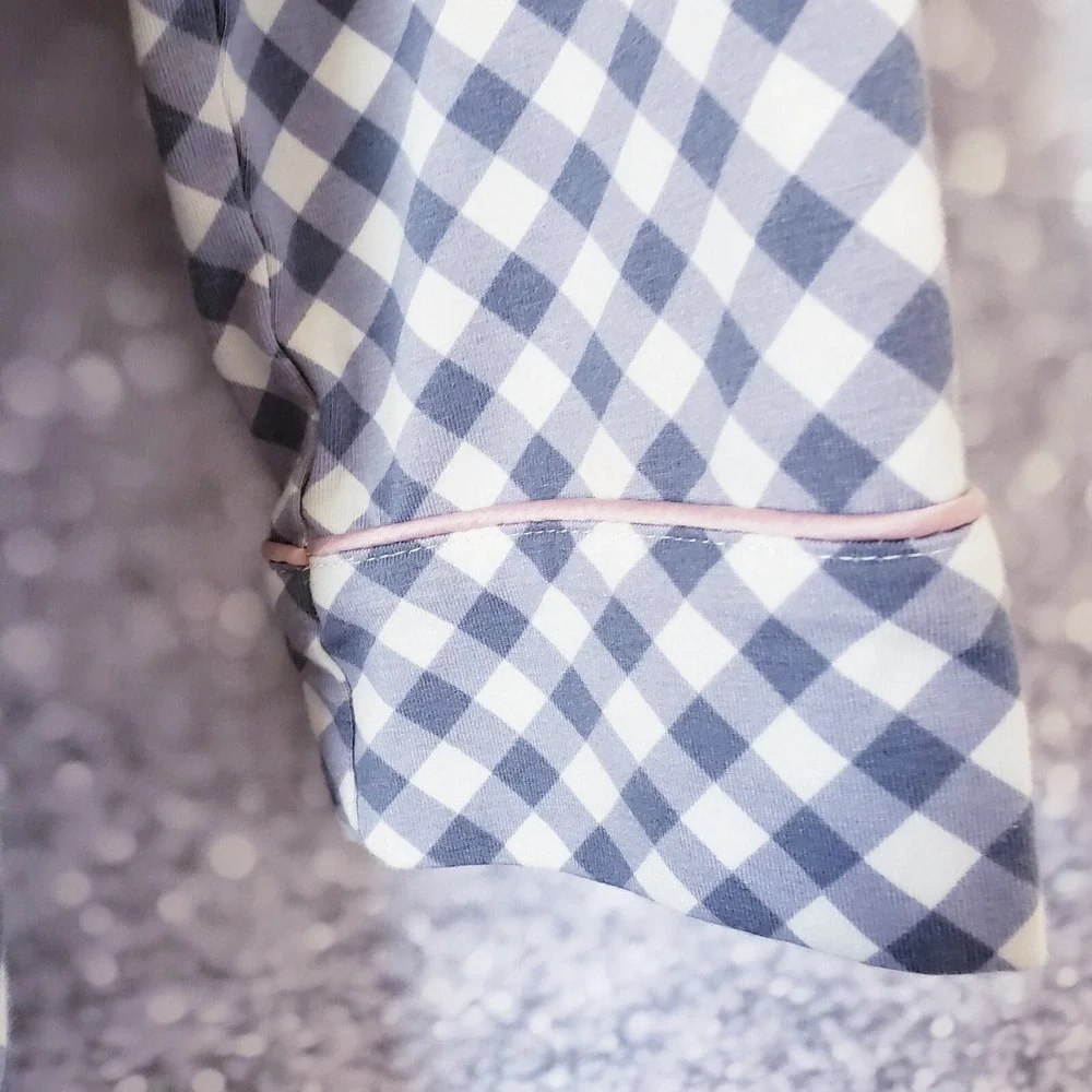 Soma Embraceable Gingham Print  Pink & Gray Sleepshirt Night Dress Size XS
